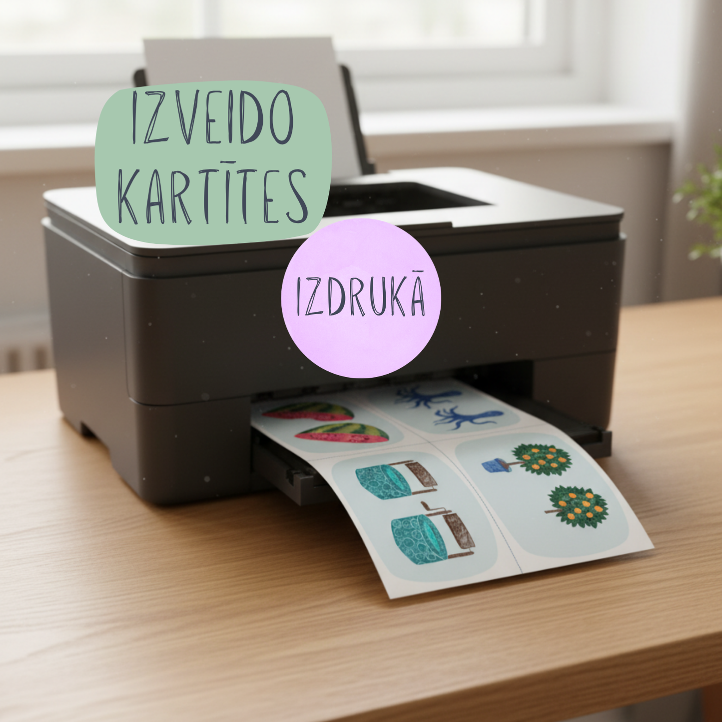 Lai darba lapas kalpotu ilgāk - izdrukā, ielaminē un izgriez kartītes, kopā 88 kartītes.