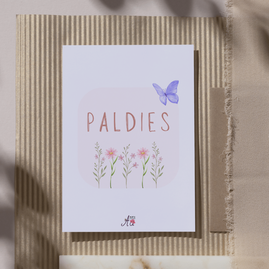 Apsveikuma kartīte “paldies” ar sirsnīgu dizainu.