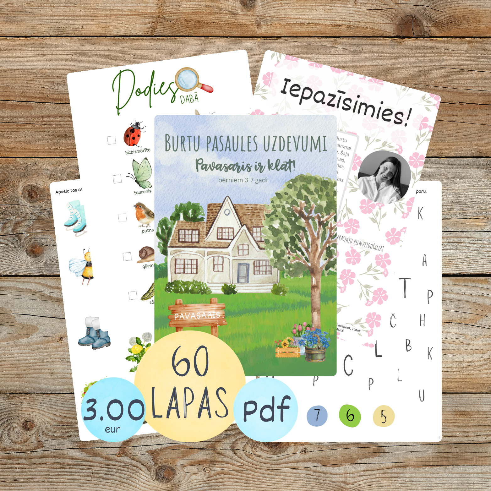 Uzdevumi "Pavasaris ir klāt!" - savienošanas, krāsošanas, griešanas, līmēšanas, lasīšanas, rēķināšanas un citi uzdevumi.