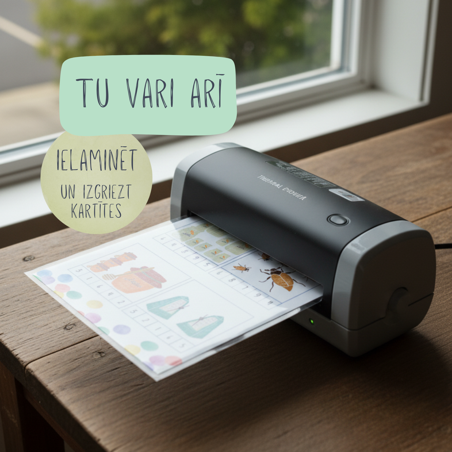 Darba lapas "Saskaiti un izkrāso" ielaminē, pēc tam kartītes izgriez. Ilgtermiņa lietošanai.