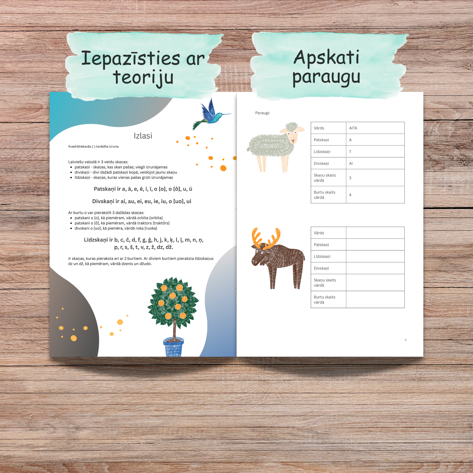 Uzdevumi "Skaņu veidi" - teorija, paraugs, piemēri.