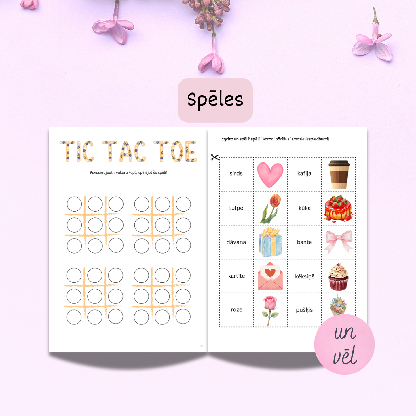 Spēlē ar mammu spēles - tic tac toe, atmiņas spēle, atrodi pārīšus.