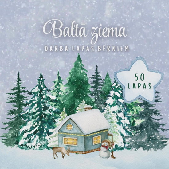 Uzdevumu "Baltā ziema" video - savienošanas, krāsošanas, griešanas, līmēšanas un citi uzdevumi.