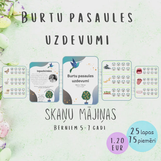 Uzdevumu "Skaņu mājiņas" video - skaņu apguve, mazo iespiedburtu apguve un lasītprasmes apguve. 