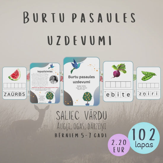 Burtu pasaules uzdevumi "Saliec vārdu. Augļi, ogas, dārzeņi" 5-7 gadus veciem bērniem, lai apgūtu lielos un mazos iespiedburtus. Šajās darba lapās jāizgriež burti un jāielīmē atbilstošajā kvadrātā. Izrunā un ieklausies katrā vārdā, atrodot burtam savu vietu, video.