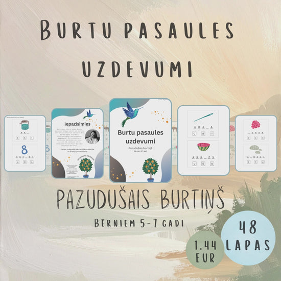 Video "Pazudušais burtiņš" - uzdevumi interesantākai lasītprasmes apgūšanai, saprast, kā veidojas vārds, ieklausoties izrunā un atrodot pazudušo burtu. 