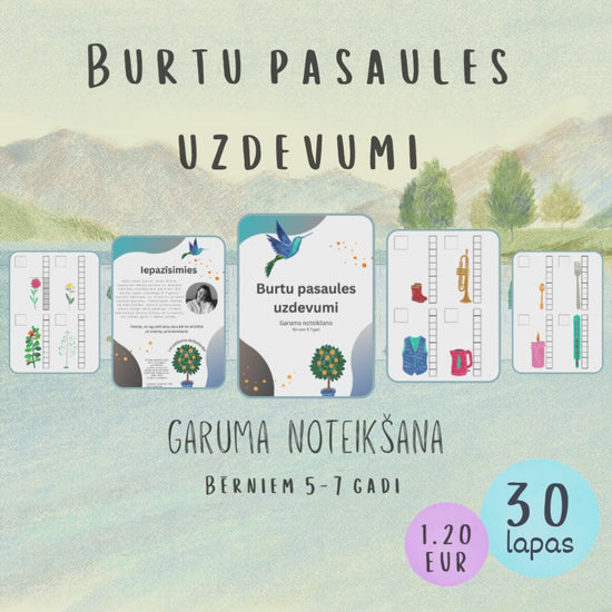 Burtu pasaules uzdevumu "Garuma noteikšana" video.